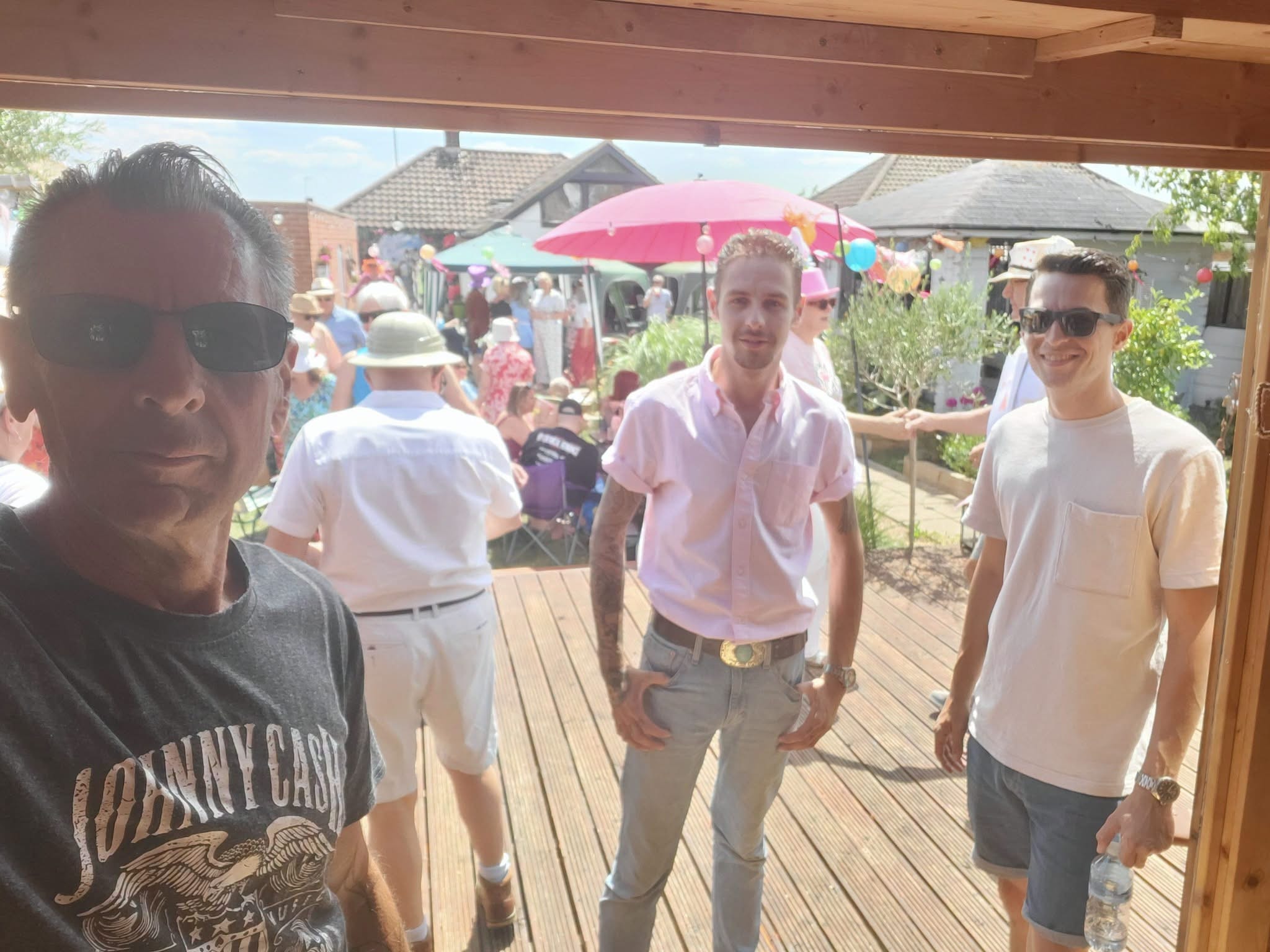 The band at an outdoor summer event